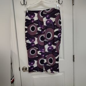 Elegant Purple Patterned Pencil Skirt
